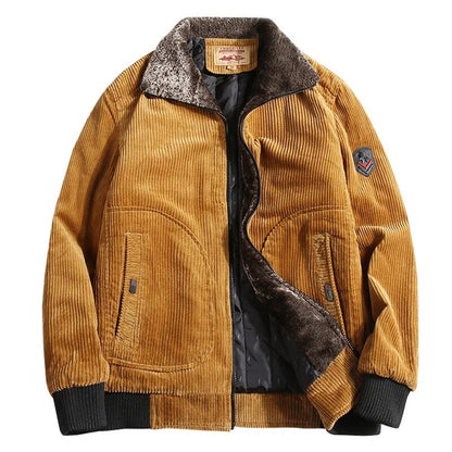 Veste d’hiver classique en velours côtelé pour homme