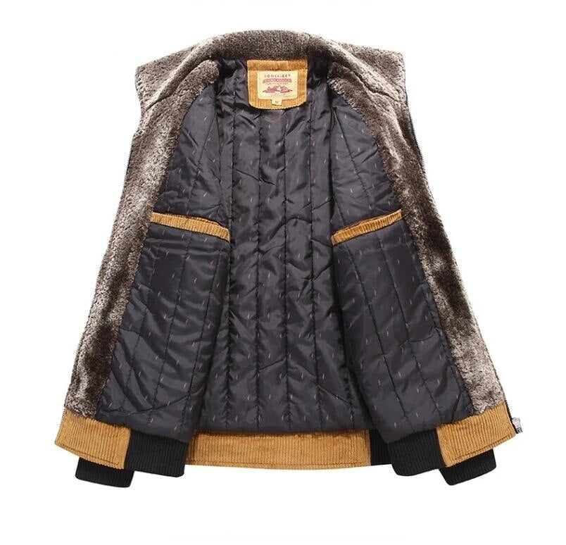 Veste d’hiver classique en velours côtelé pour homme