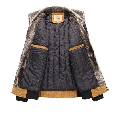 Veste d’hiver classique en velours côtelé pour homme