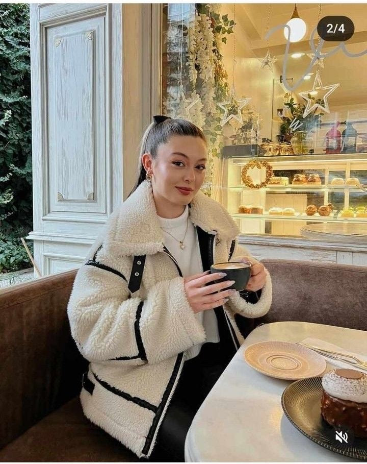 Veste d'hiver en sherpa pour femme