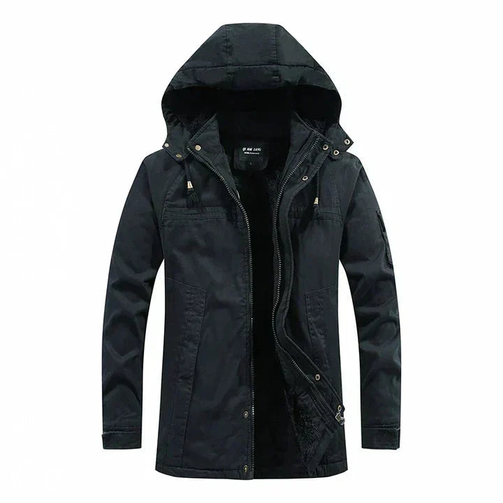 Veste d’hiver pour homme avec capuche et doublure en polaire