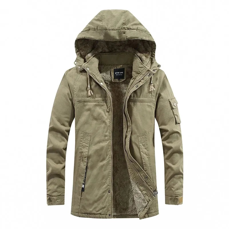 Veste d’hiver pour homme avec capuche et doublure en polaire