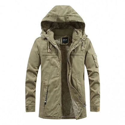 Veste d’hiver pour homme avec capuche et doublure en polaire