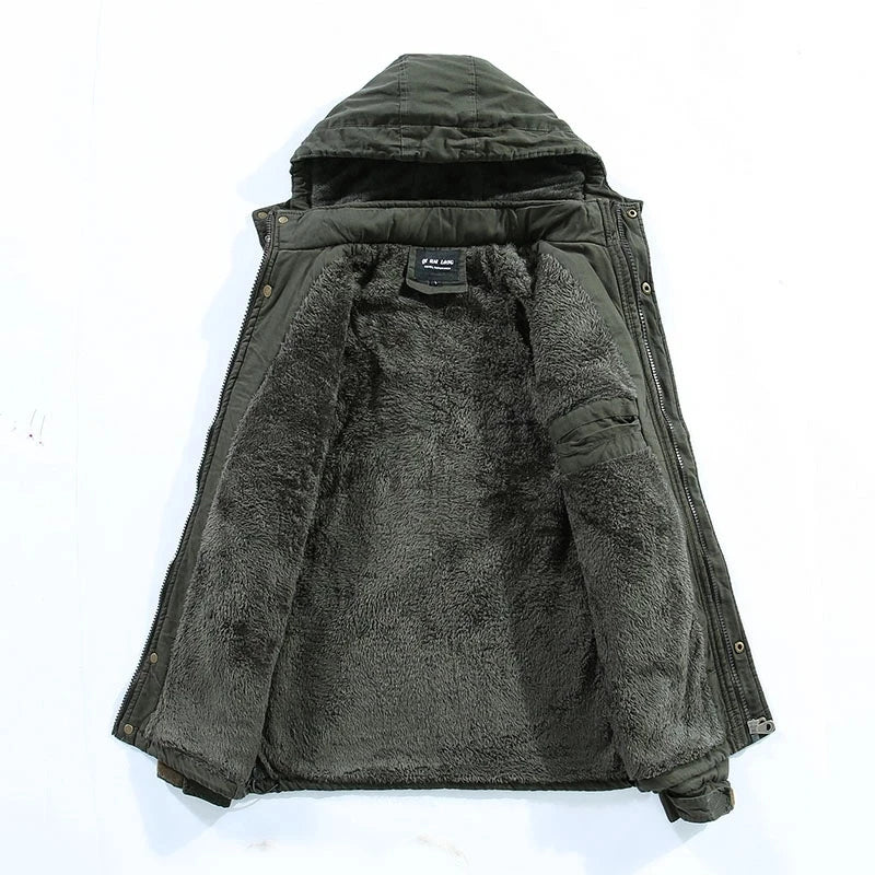 Veste d’hiver pour homme avec capuche et doublure en polaire