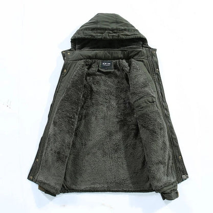 Veste d’hiver pour homme avec capuche et doublure en polaire