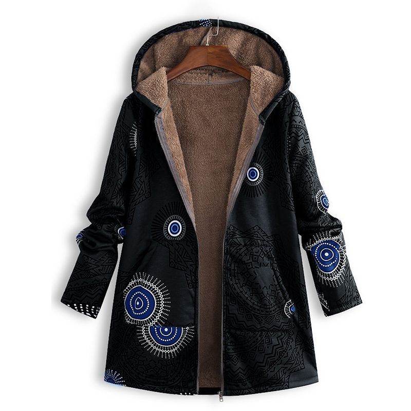 Veste de printemps longue pour femme avec capuche et poches avant