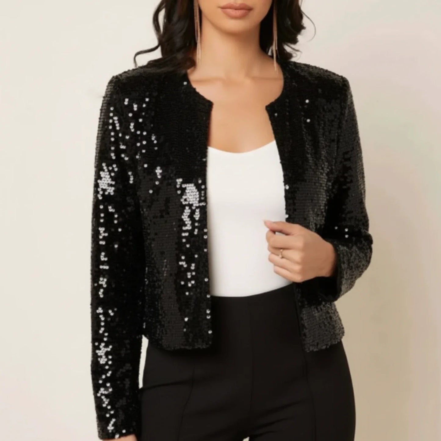 Veste de soirée à paillettes pour femme