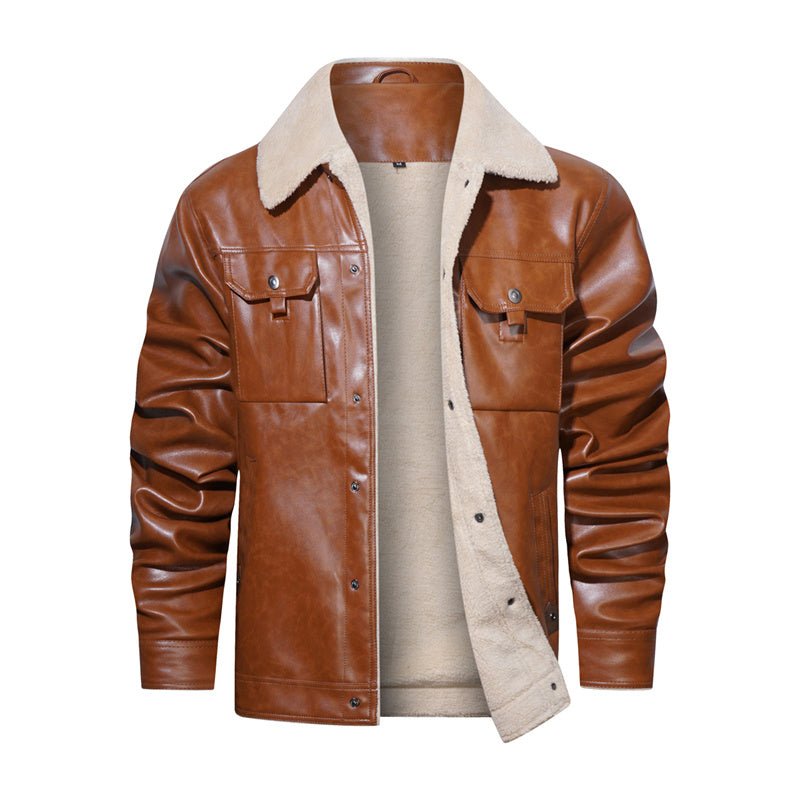 Veste décontractée à col sherpa pour homme