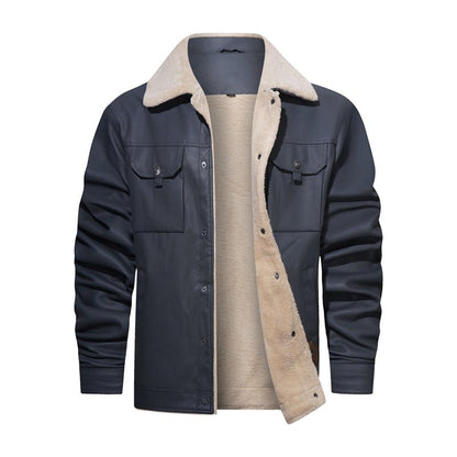 Veste décontractée à col sherpa pour homme