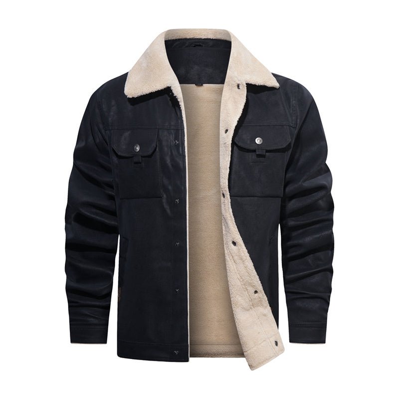 Veste décontractée à col sherpa pour homme