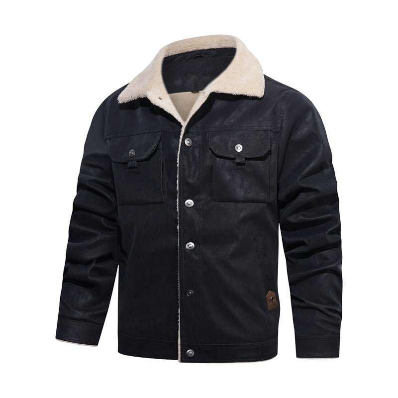 Veste décontractée à col sherpa pour homme