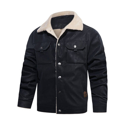 Veste décontractée à col sherpa pour homme