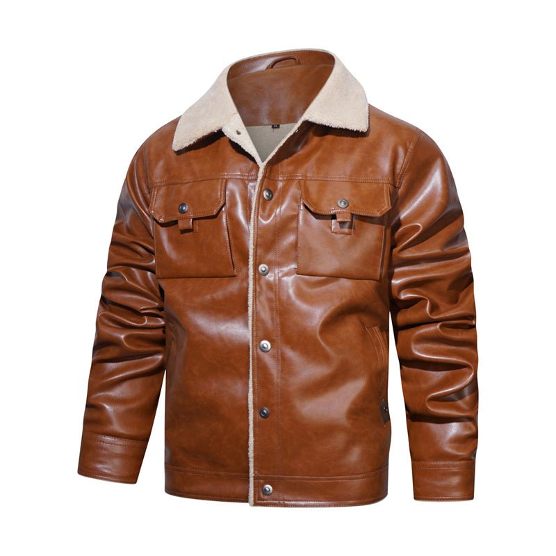 Veste décontractée à col sherpa pour homme