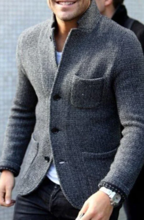 Veste décontractée boutonnée pour homme