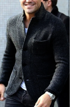 Veste décontractée boutonnée pour homme