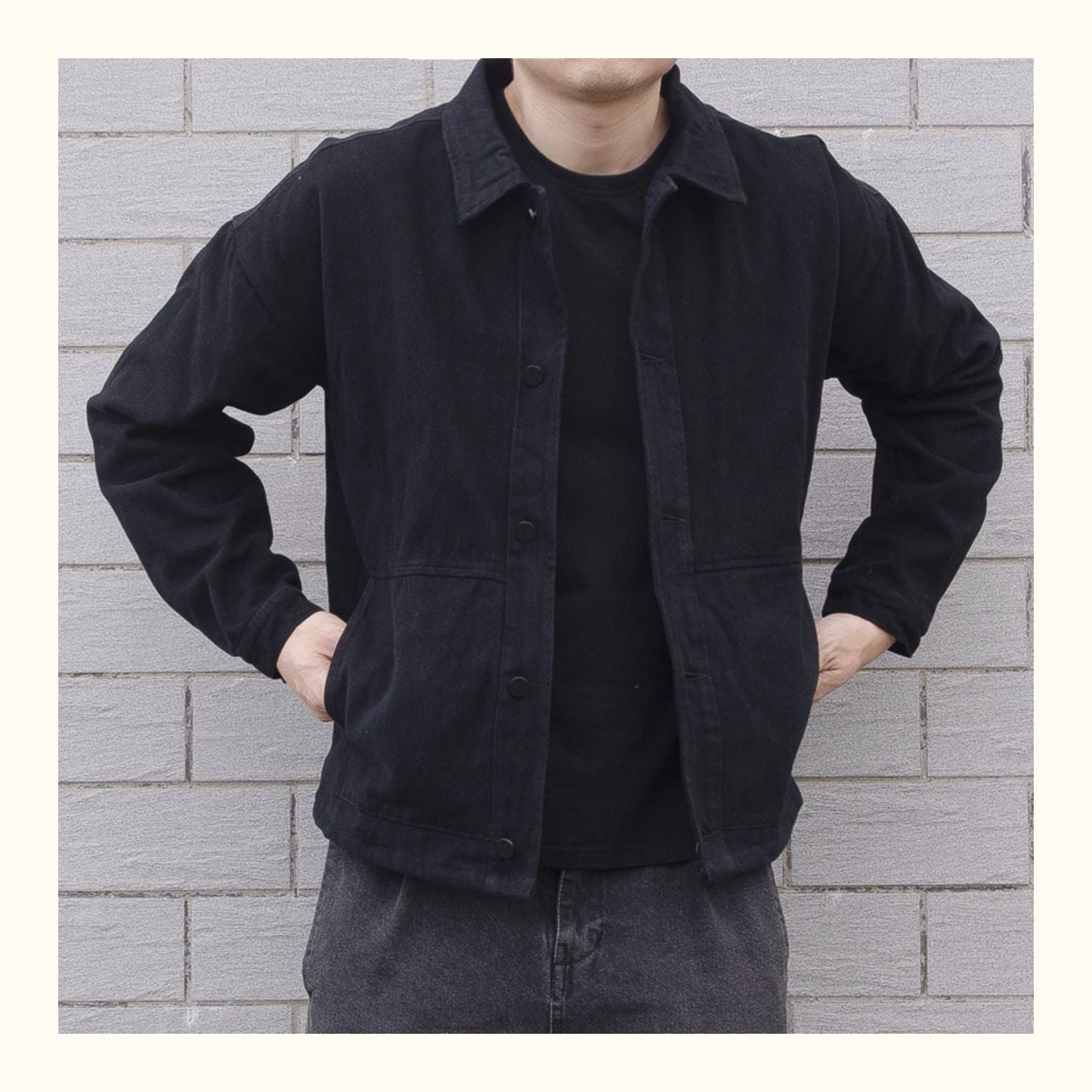 Veste décontractée pour homme à fermeture boutonnée