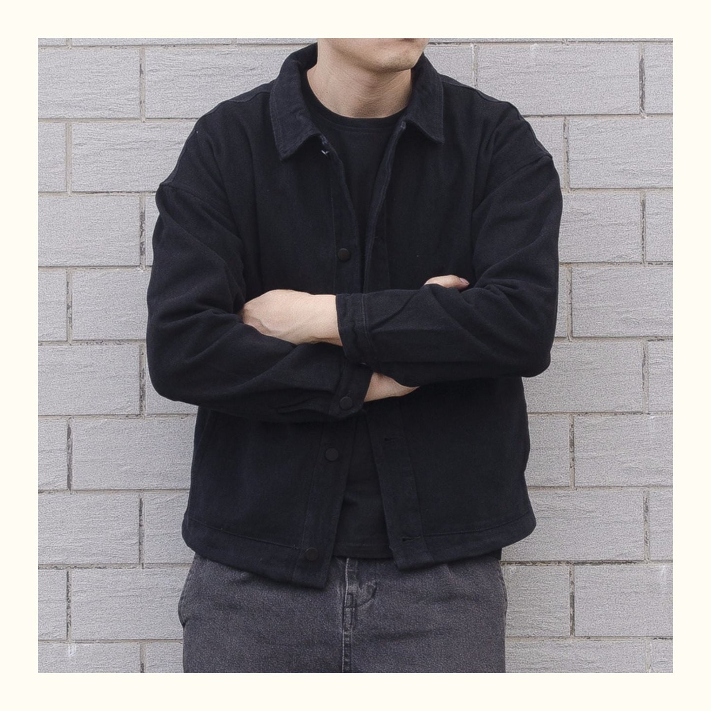 Veste décontractée pour homme à fermeture boutonnée