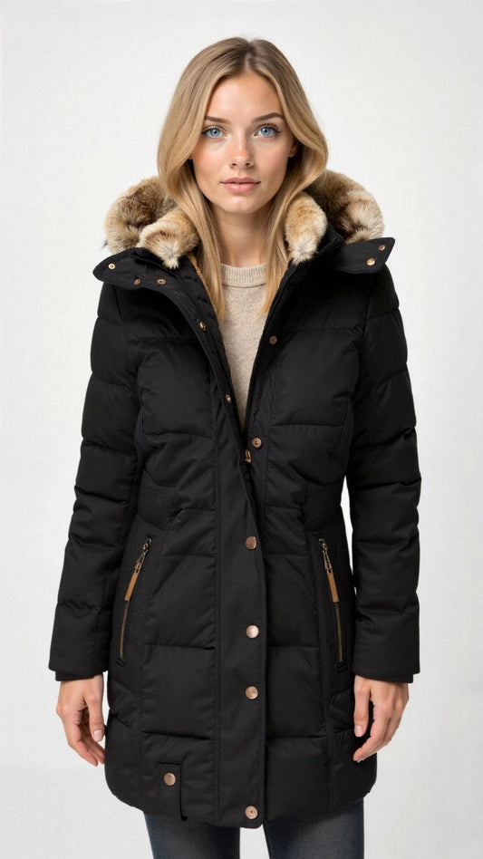 Veste doublée et matelassée à capuche pour femme