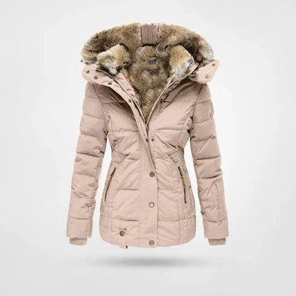 Veste doublée et matelassée à capuche pour femme