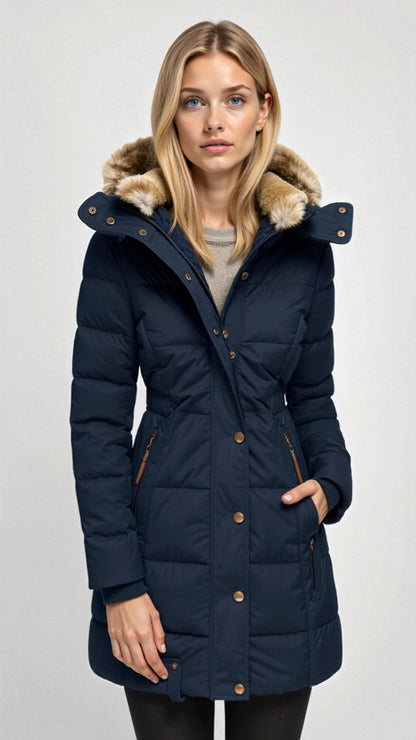Veste doublée et matelassée à capuche pour femme