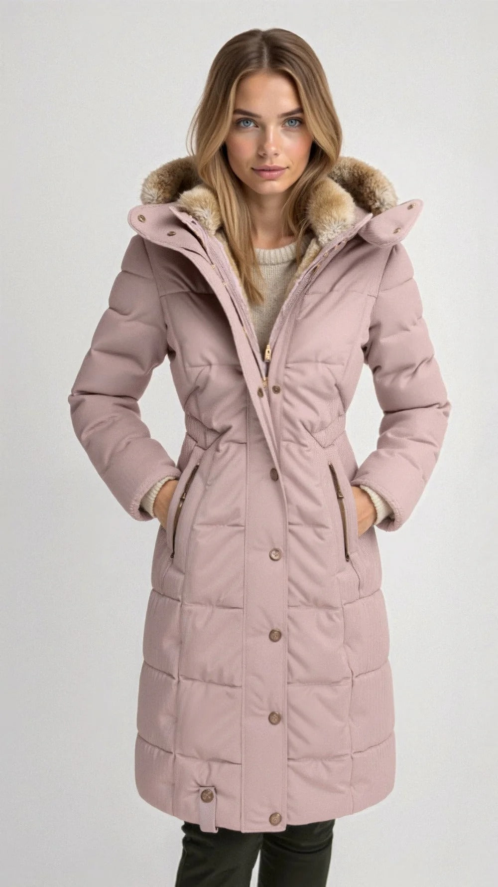 Veste doublée et matelassée à capuche pour femme