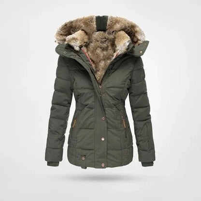 Veste doublée et matelassée à capuche pour femme