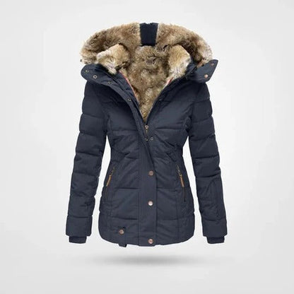 Veste doublée et matelassée à capuche pour femme