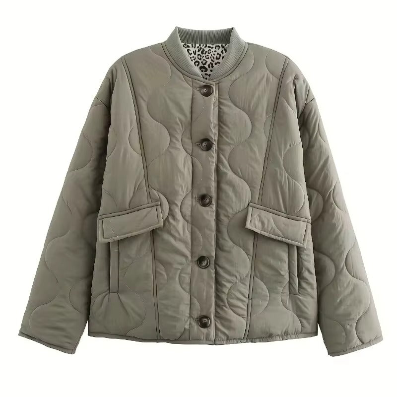 Veste élégante à doublure léopard – chic et moderne
