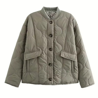 Veste élégante à doublure léopard – chic et moderne