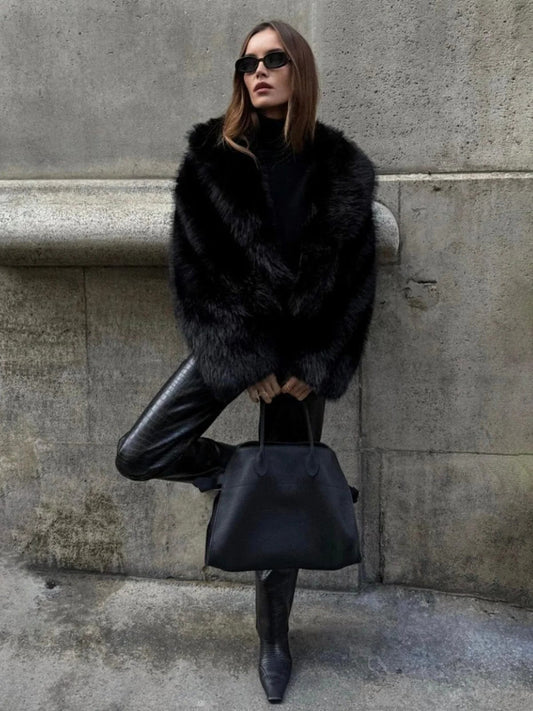 Veste en fourrure oversize pour femme
