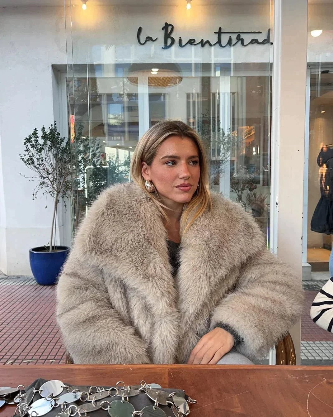 Veste en fourrure oversize pour femme