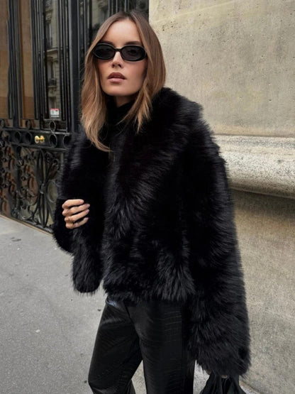 Veste en fourrure oversize pour femme