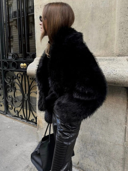 Veste en fourrure oversize pour femme