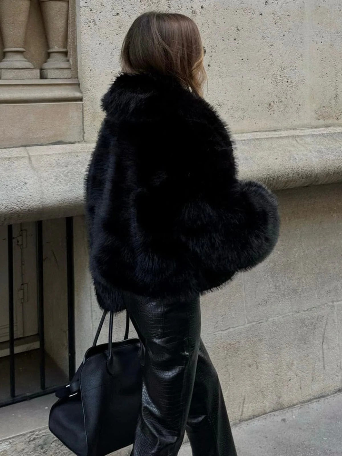 Veste en fourrure oversize pour femme