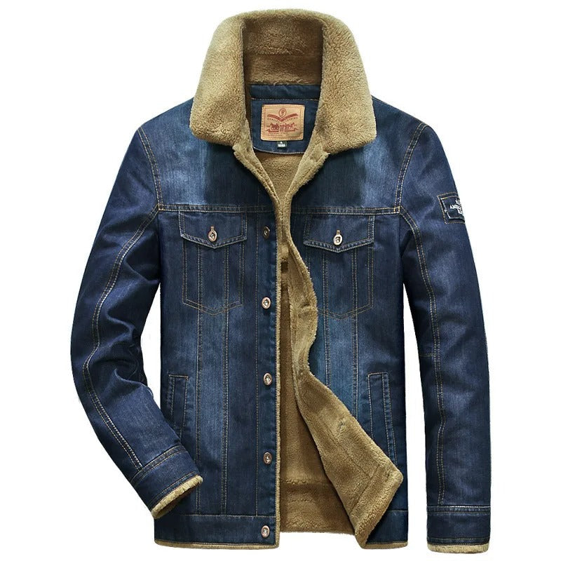 Veste en jean doublée sherpa pour homme