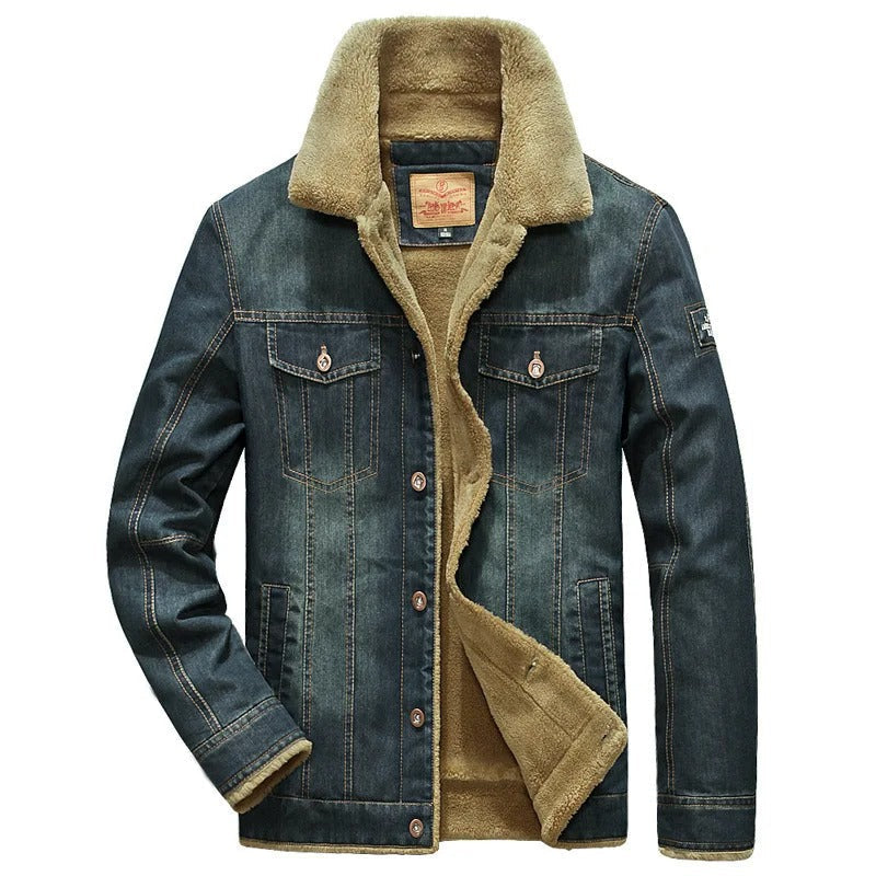 Veste en jean doublée sherpa pour homme