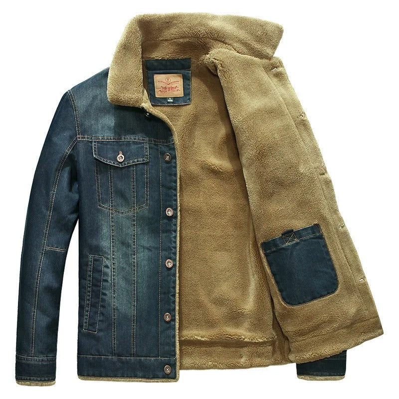Veste en jean doublée sherpa pour homme