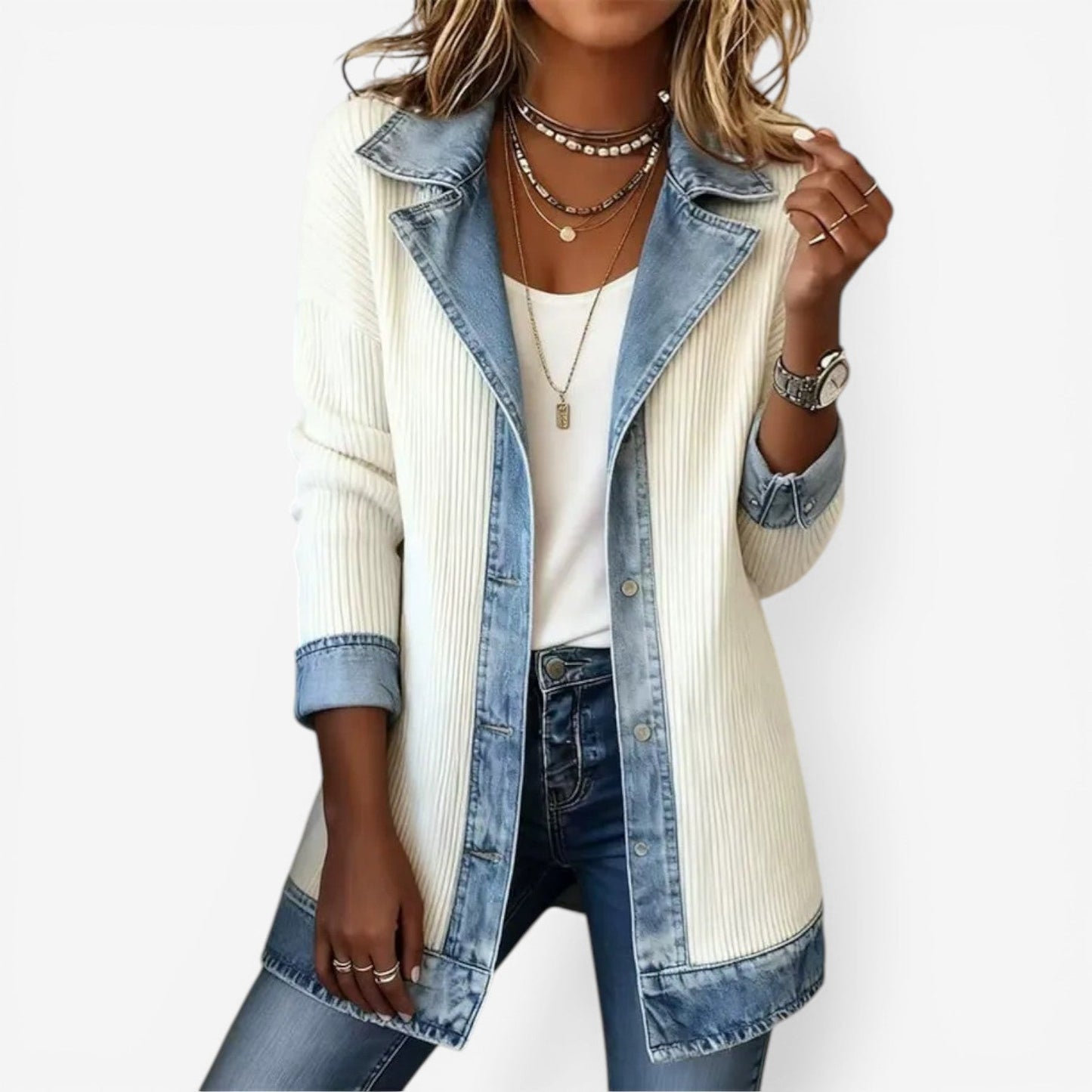 Veste en jean hybride pour femme