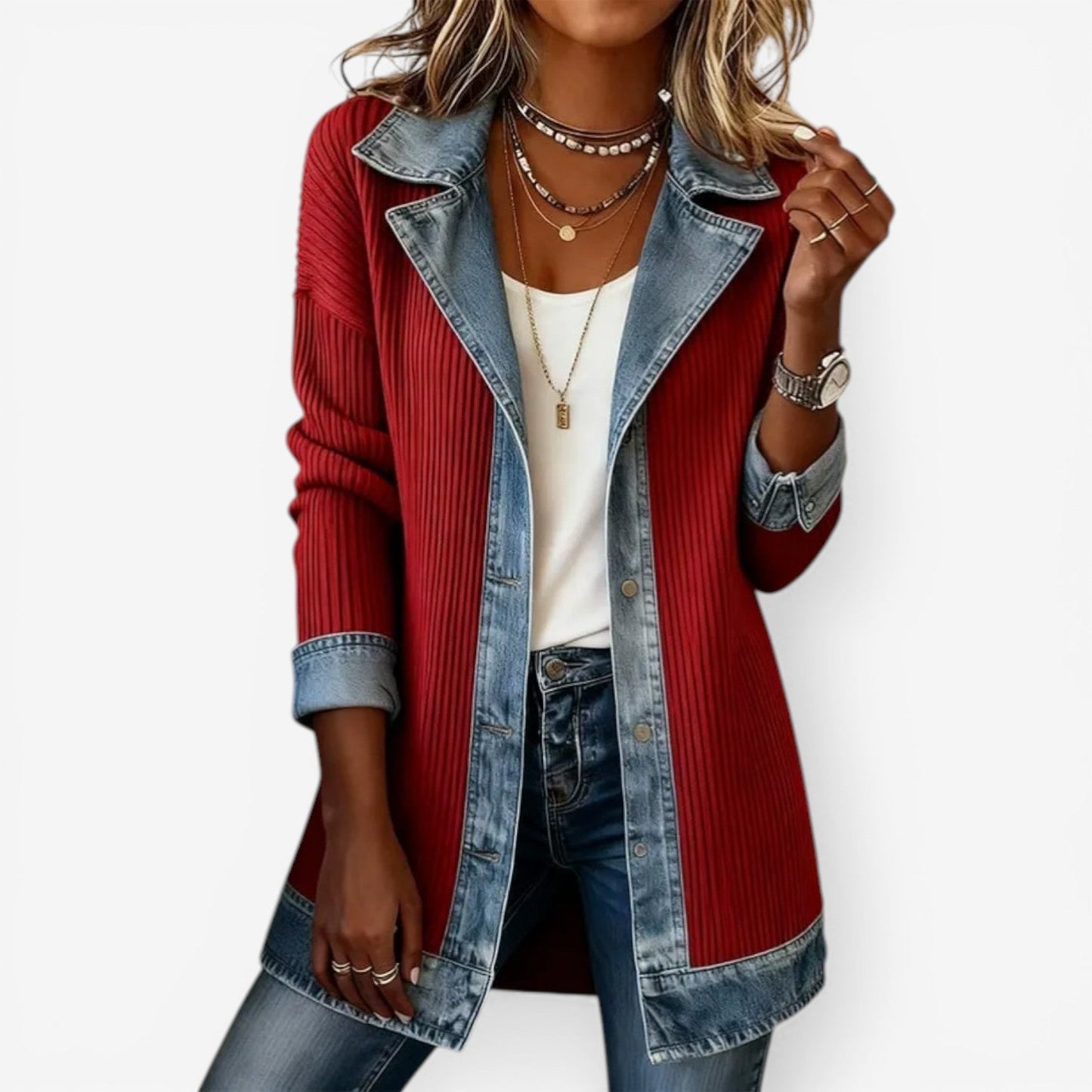 Veste en jean hybride pour femme