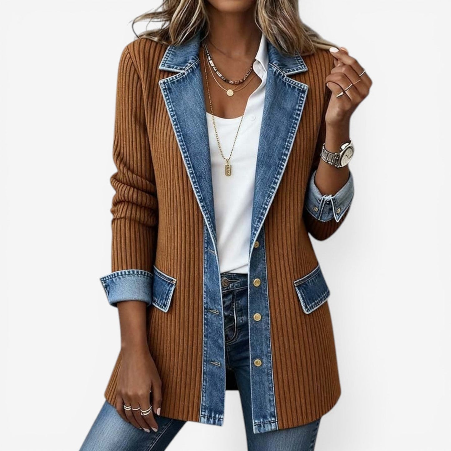Veste en jean hybride pour femme