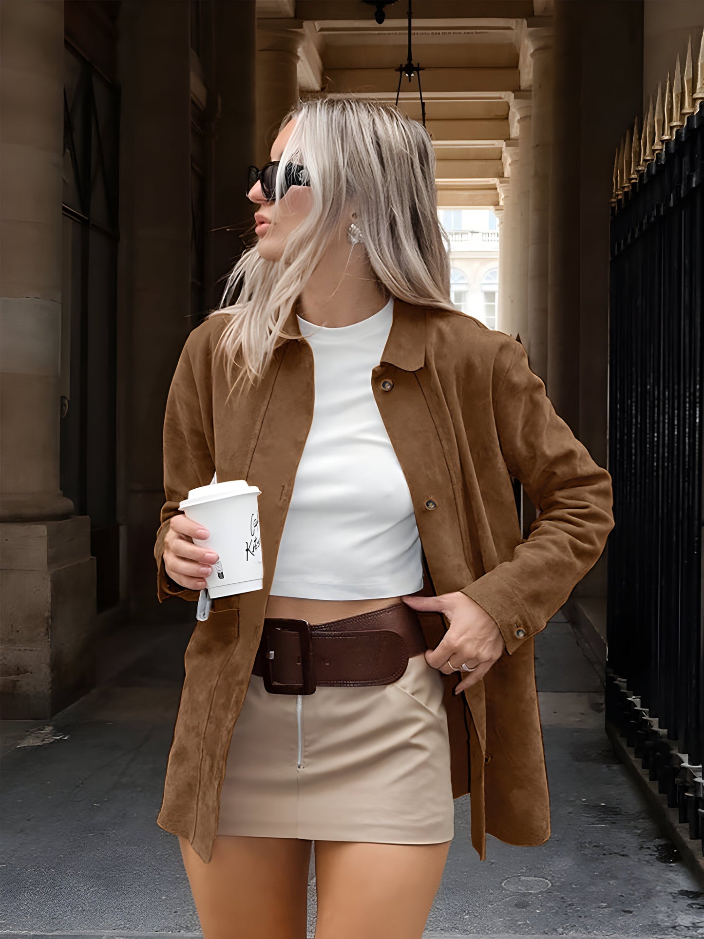 Veste femme oversize tendance effet daim