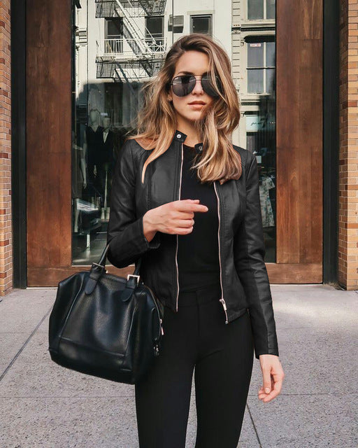 Veste femme sans col coupe slim