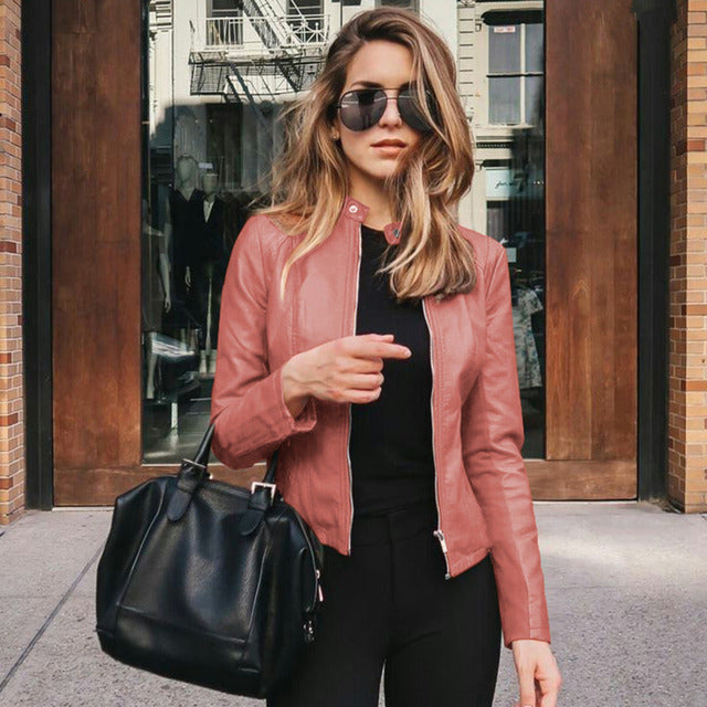 Veste femme sans col coupe slim