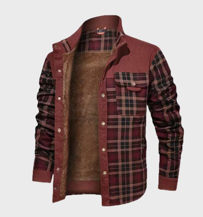 Veste homme à carreaux chaude et rembourrée pour l’hiver