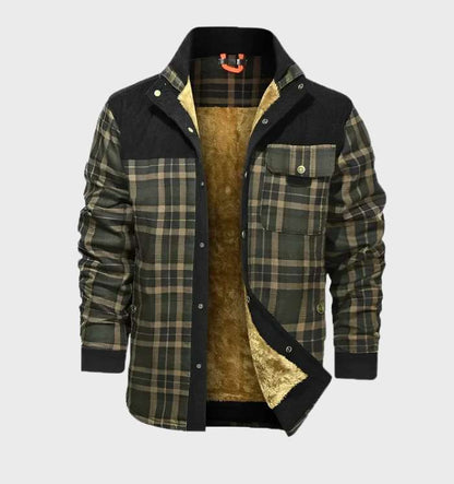 Veste homme à carreaux chaude et rembourrée pour l’hiver