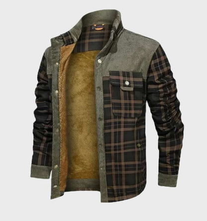 Veste homme à carreaux chaude et rembourrée pour l’hiver