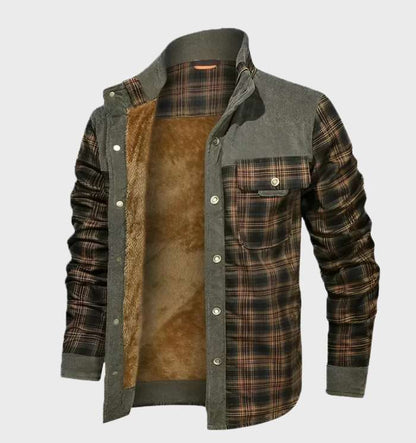 Veste homme à carreaux chaude et rembourrée pour l’hiver