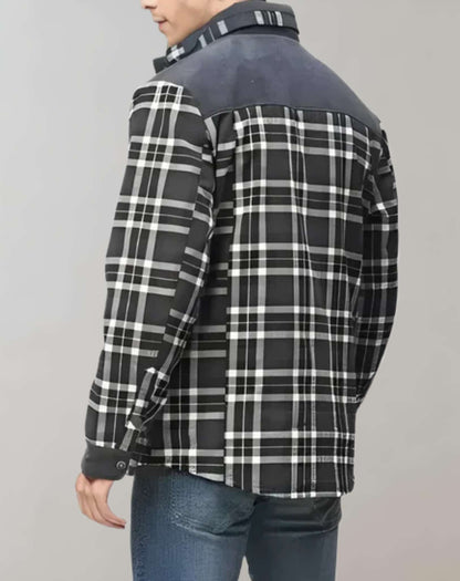 Veste homme à carreaux chaude et rembourrée pour l’hiver