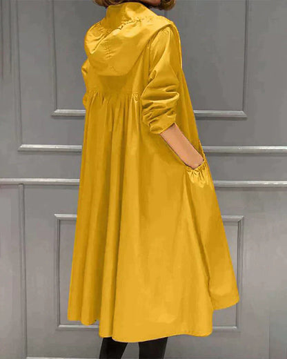 Veste longue à capuche pour femme