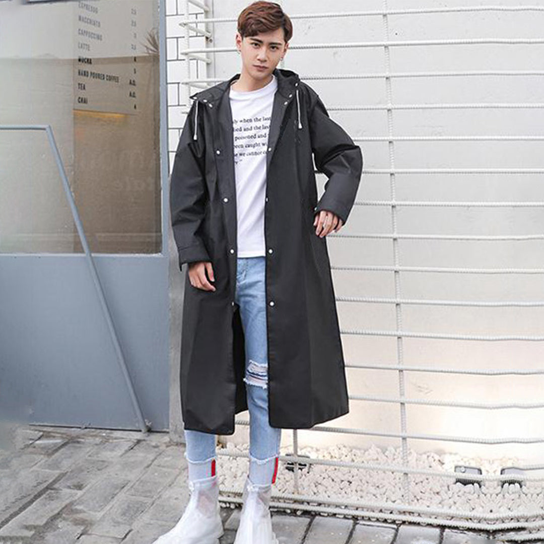 Veste longue à capuche pour homme